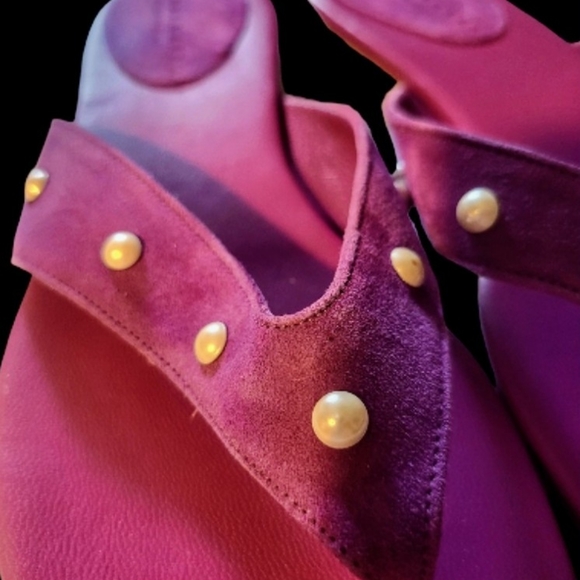 Gianni Marra Vero Cuoio Leather Italian Sandals with Pearl Accents Size 39 8.5 - Picture 3 of 4